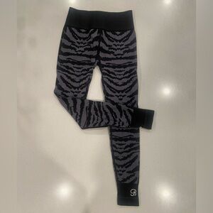 Bombshell Sportswear Black and Gray Zebra Leggings